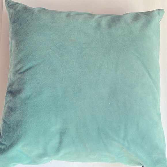 Velvet Throw Pillow Cover & Insert Gold Metallic Accent Phantoscope Aqua - Picture 3 of 10